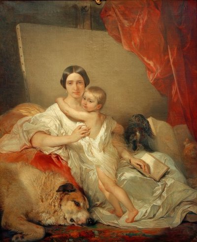 Madame Louis Gallait e sua figlia da Louis Gallait